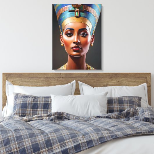 Nefertiti Portrait Originale Kunst Leinwanddruck (Insitu (Schlafzimmer))
