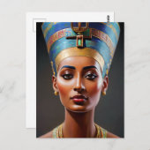Nefertiti Portrait Originale Kunst Postkarte (Vorne/Hinten)