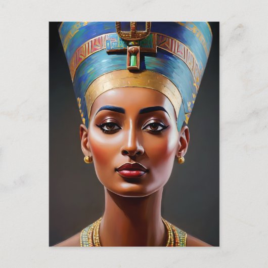 Nefertiti Portrait Originale Kunst Postkarte (Vorderseite)