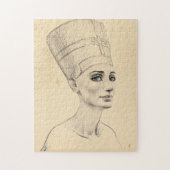 Nefertiti-Portrait zeichnend Papyrus aus dem alten Puzzle (Vertikal)