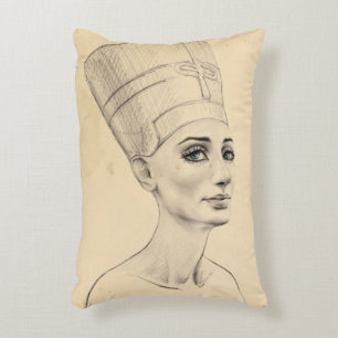 Nefertiti-Portrait zeichnend Papyrus aus dem alten Zierkissen