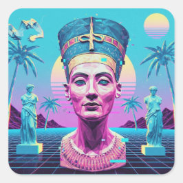 Nefertiti Premium Vaporwave Sticker