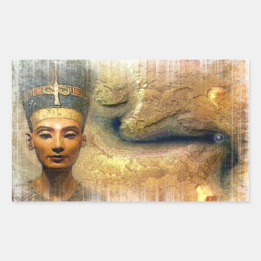 Nefertiti Rechteckiger Aufkleber (Vorderseite)
