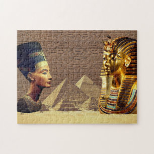 Nefertiti und Tutankhamun Antike Royalty Puzzle