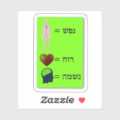 Nefesh, Ruach, Neshama Sticker (Blatt)