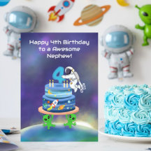 Neffe Alles Gute zum 4. Geburtstag Astronaut mit K