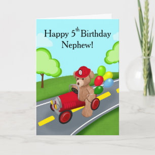 Neffe Alles Gute zum 5. Geburtstag Bär Feuerwehrwa Karte