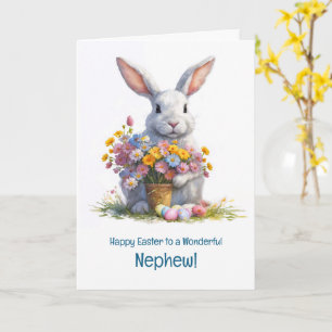 Neffe Frohe Ostern mit süßem Häschen Karte
