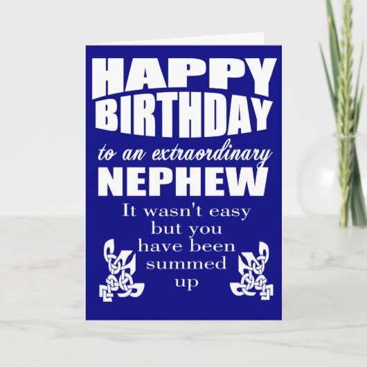 Neffe Geburtstag Karte (Vorderseite)