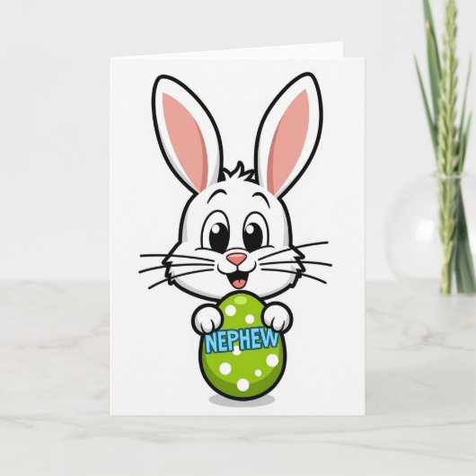 Neffe Happy Bunny Ei Karte (Vorderseite)