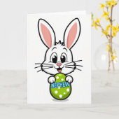 Neffe Happy Bunny Ei Karte (Gelbe Blume)