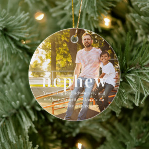 Neffe Sentimentale Foto-Weihnachtserinnerung Keramik Ornament