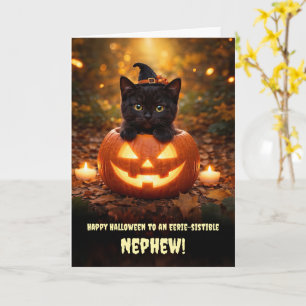 Neffe Süß Frohes Halloween Süße schwarze Katze Kät Karte