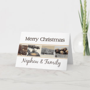 Neffe und Familie Frohe Weihnachtskarte Feiertagskarte