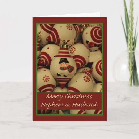 Neffe und Mann Frohe Weihnachtskarte Feiertagskarte (Vorderseite)