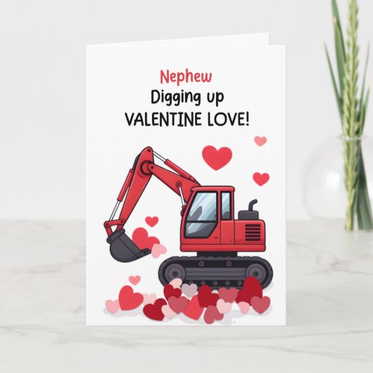 Neffe Valentinskonstruktionstrucker Herzen Karte (Vorderseite)