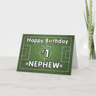 Neffen-Fußball-Geburtstag mit Grasfeld und Bällen, Karte