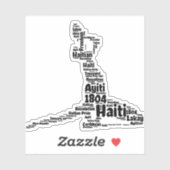 Neg Mawon Haitian Shapecloud Black | Neg Marron Ha Aufkleber (Blatt)