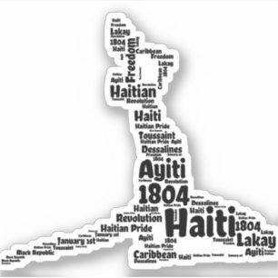 Neg Mawon Haitian Shapecloud Black   Neg Marron Ha Aufkleber