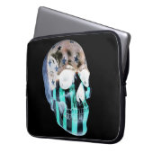 Negativ bemalt Schädel schwarze Laptop-Hülle Laptopschutzhülle (Vorderseite Links)