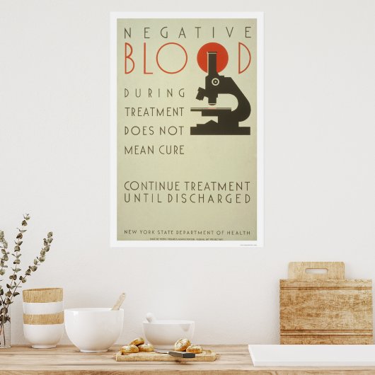 Negative Blutbehandlung 1939 WPA Poster (Küche)