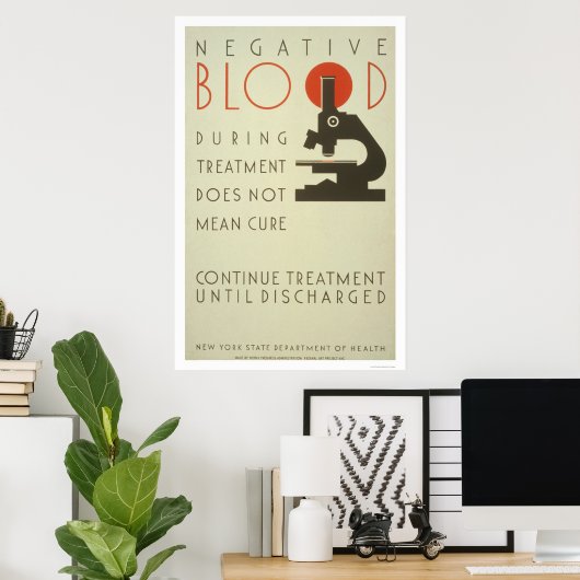Negative Blutbehandlung 1939 WPA Poster (Heimbüro)