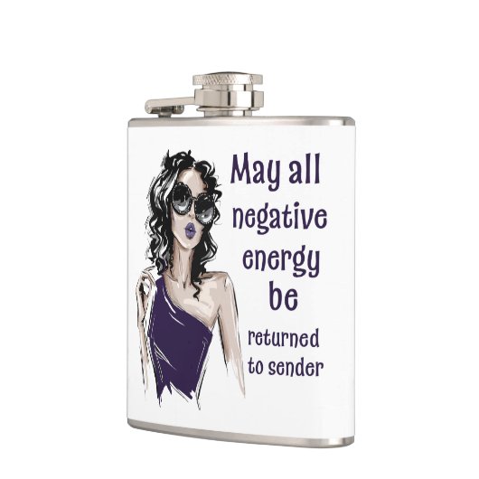 Negative Energie wird an Absender zurückgegeben Flachmann (Links)