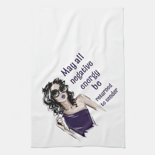 Negative Energie wird an Absender zurückgegeben Geschirrtuch (Vertikal)