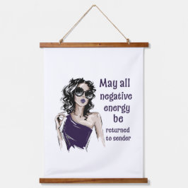 Negative Energie wird an Absender zurückgegeben Wandteppich Mit Holzrahmen