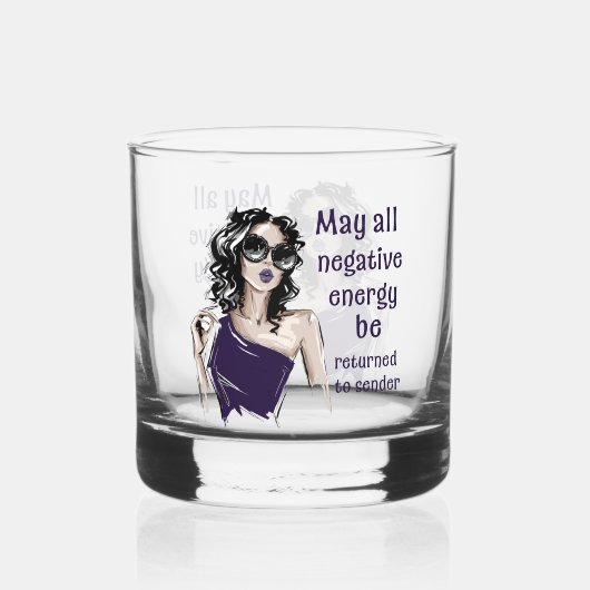 Negative Energie wird an Absender zurückgegeben Whiskyglas (Vorderseite)