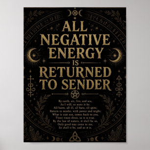 Negative Energie wird an den Absender zurückgegebe Poster