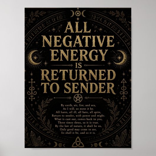 Negative Energie wird an den Absender zurückgegebe Poster (Vorne)