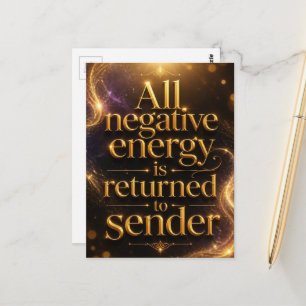 Negative Energie wird an den Absender zurückgegebe Postkarte