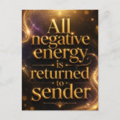 Negative Energie wird an den Absender zurückgegebe Postkarte (Vorderseite)