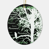 Negative Nachtvision Raven Nevermore Silhouette Keramikornament (Links)