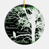 Negative Nachtvision Raven Nevermore Silhouette Keramikornament (Hinten)