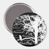 Negative Negative Nevermore Raven Silhouette Magnet (Vorderseite/Rückseite)