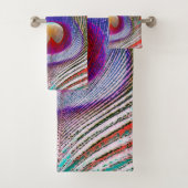 Negative Pfauenfeder Badhandtuch Set (Insitu)