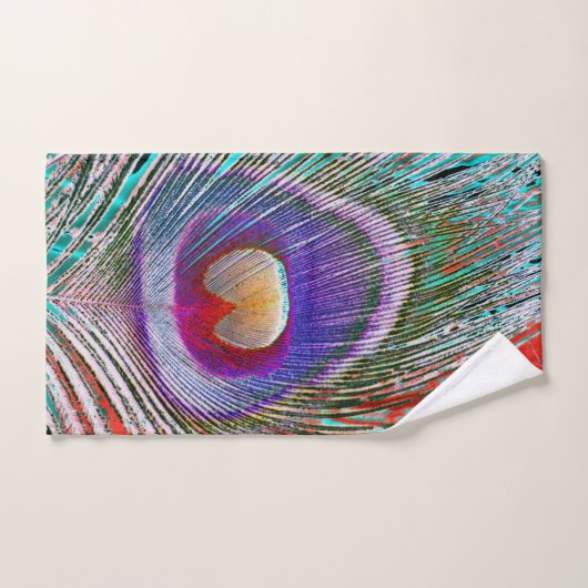 Negative Pfauenfeder Badhandtuch Set (Handtuch)