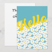 Negative Space Daisies Hallo Denken Sie an Sie Dankeskarte (Vorne/Hinten)