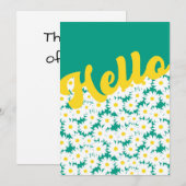 Negative Space Daisies Hallo Denken Sie an Sie Dankeskarte (Vorne/Hinten)