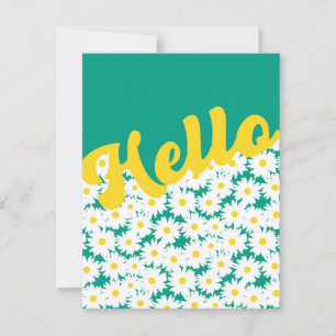 Negative Space Daisies Hallo Denken Sie an Sie Mitteilungskarte