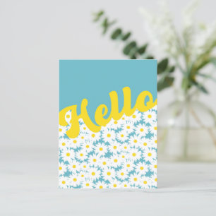 Negative Space Daisies Hallo Denken Sie an Sie Postkarte