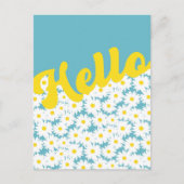Negative Space Daisies Hallo Denken Sie an Sie Postkarte (Vorderseite)