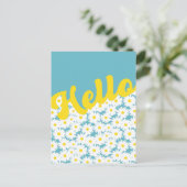 Negative Space Daisies Hallo Denken Sie an Sie Postkarte (Stehend Vorderseite)