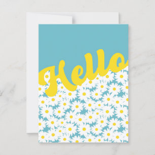 Negative Space Daisies Hallo Denken Sie an Sie Postkarte