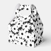 Negative Space Daisies weiß auf schwarz Geschenkschachtel (Rückseite)
