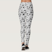 Negative Space Daisies weiß auf schwarz Leggings (Rückseite)
