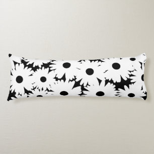 Negative Space Daisies weiß auf schwarz Seitenschläferkissen