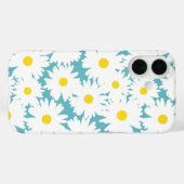 Negative Space Daisies weiß gelb auf blau Case-Mate iPhone Hülle (Rückseite (Horizontal))